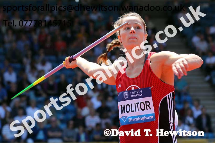 Katharina Molitor (GER), womens javelin, IAAF Diamond League, Birmingham. Photo: David T. Hewitson/Sports for All Pics